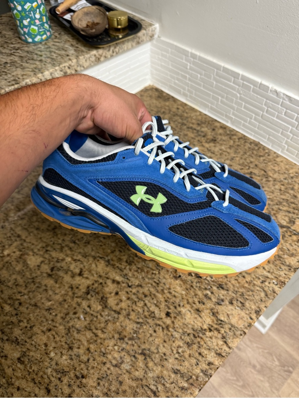 Tenis Under Armour Originals Blue Green White Men Size 13 Used